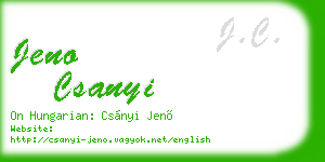 jeno csanyi business card